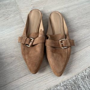 Banana republic tan suede mules